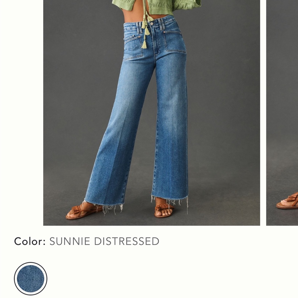 PAIGE Anthropologie Anessa High-Rise Wide-Leg Crop Jeans
